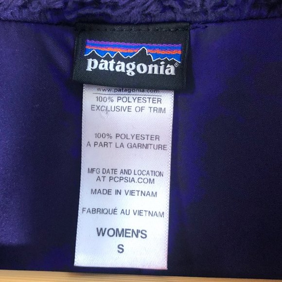 PATAGONIA Los Gatos Deep-Pile Sherpa Fleece Vest in Tempest Purple S - Picture 9 of 10